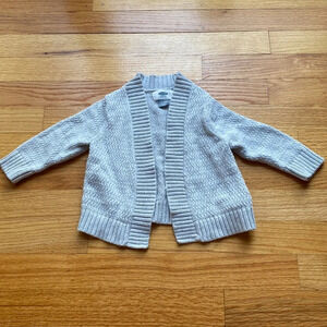 Old Navy 12-18 Month Light Gray Knit Cotton Cardigan‎
